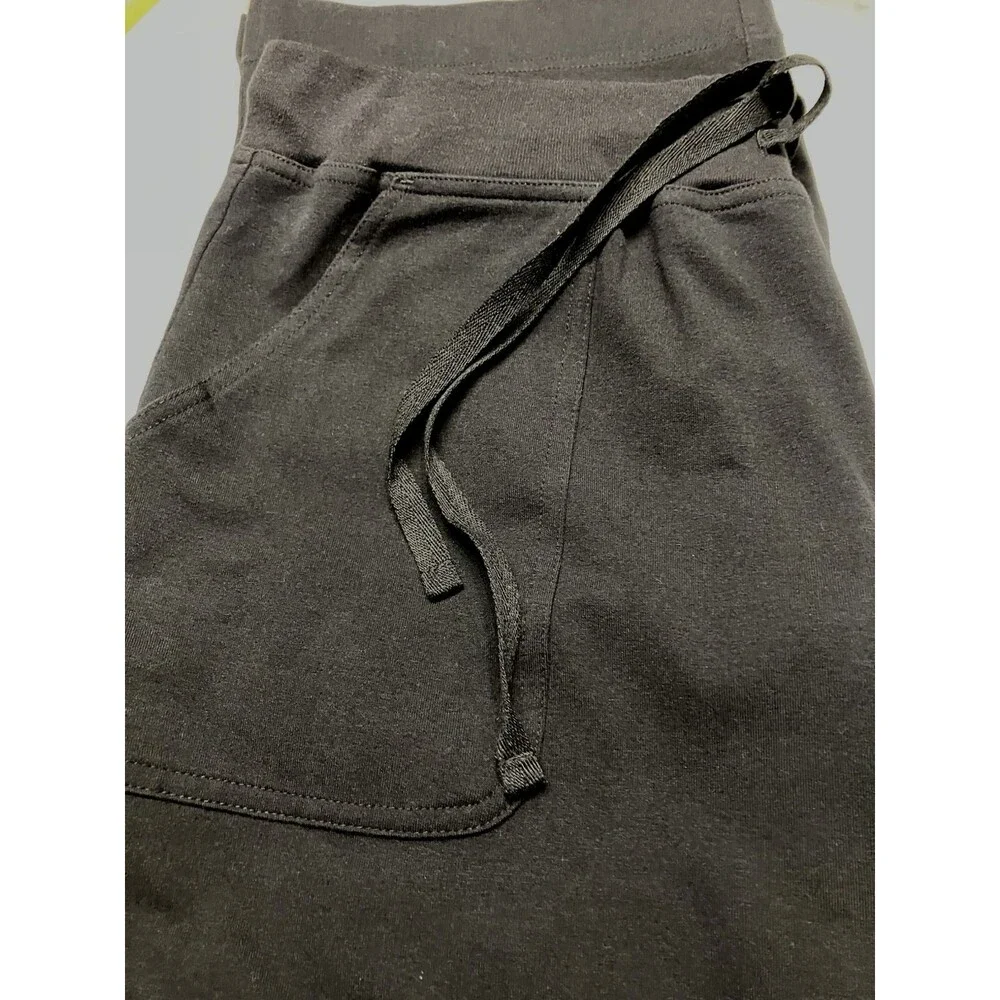 NWOT Basic Editions  Drawstring Waist Black Capris Size M - Picture 5 of 7